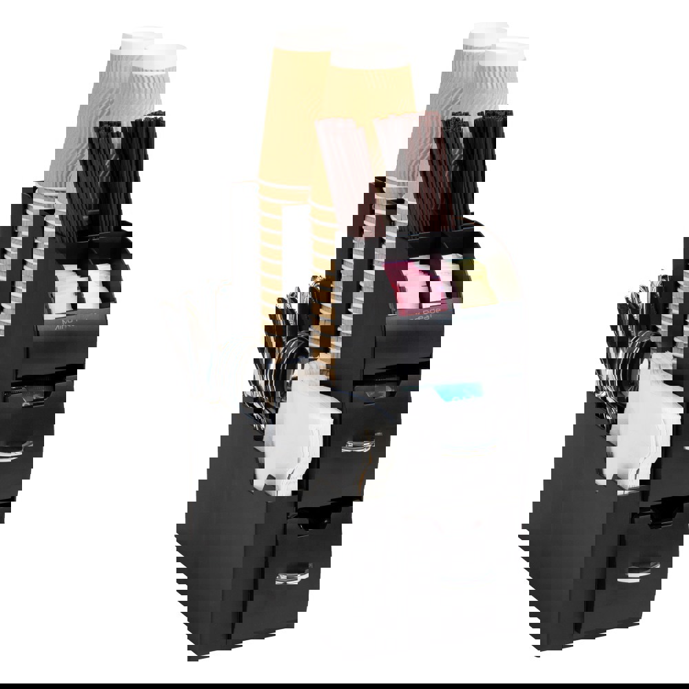 Condiments & Dispensers; Dispenser Type: Condiment Dispenser ; Material: Plastic ; Overall Depth: 6in ; Overall Width: 6in ; Overall Height: 12in ; Color: Black